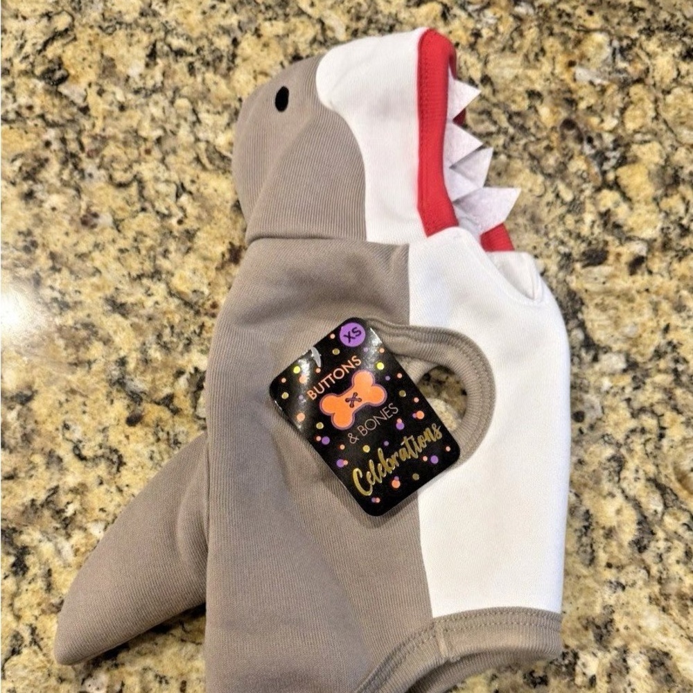 Shark Dog Costume - Gray and White